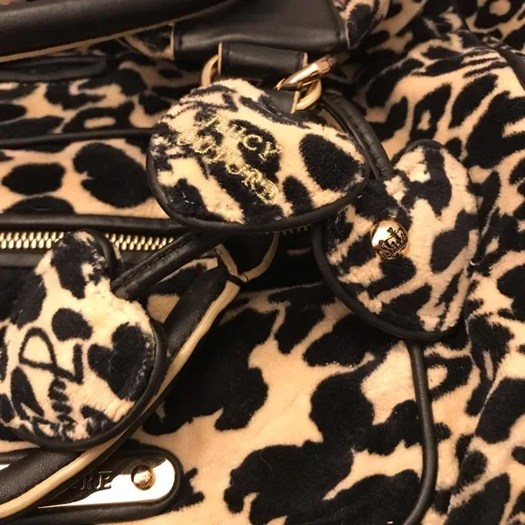 Juicy Couture Leopard Print Satchel with Black Accents - Picture 3 of 8